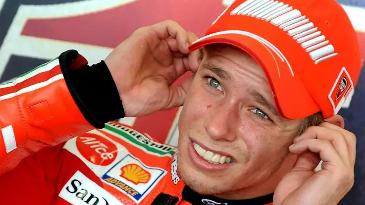 Australian motorcyclist Casey Stoner of Ducati looks on during a training session for the San Marino Grand Prix in Misano Adriatico, Italy on 29 August 2008. ANSA/ETTORE FERRARI