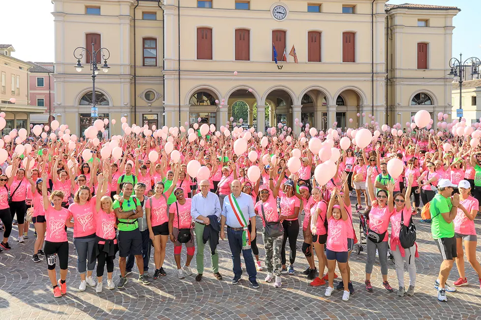 Ferrazza Montebelluna Corsa Rosa partenza e discorsi autorità