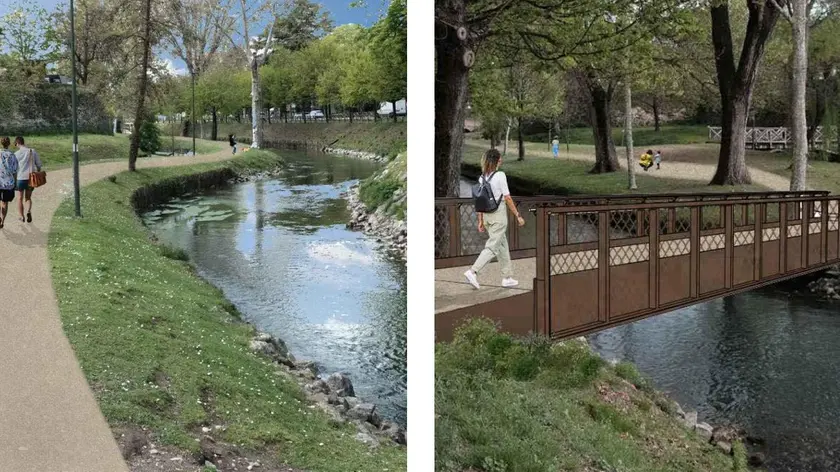 Il rendering del progetto per le Mura di Treviso