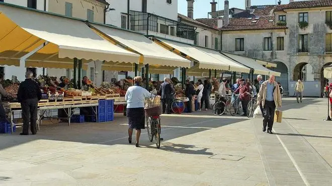 FRIGO TREVISO MERCATO FRUTTA E VERDURA SAN PARISIO AGENZIA FOTOGRAFICA FOTO FILM - Il debutto del mercato a San Parisio Cittadini e ambulanti soddisfatti