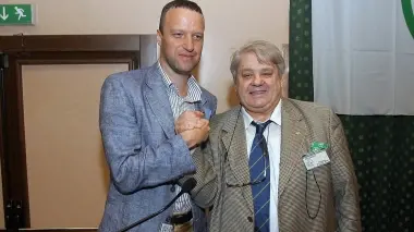 Il presidente della Liga Veneta-Lega Nord, Flavio Tosi, con il segretario Gian Paolo Gobbo