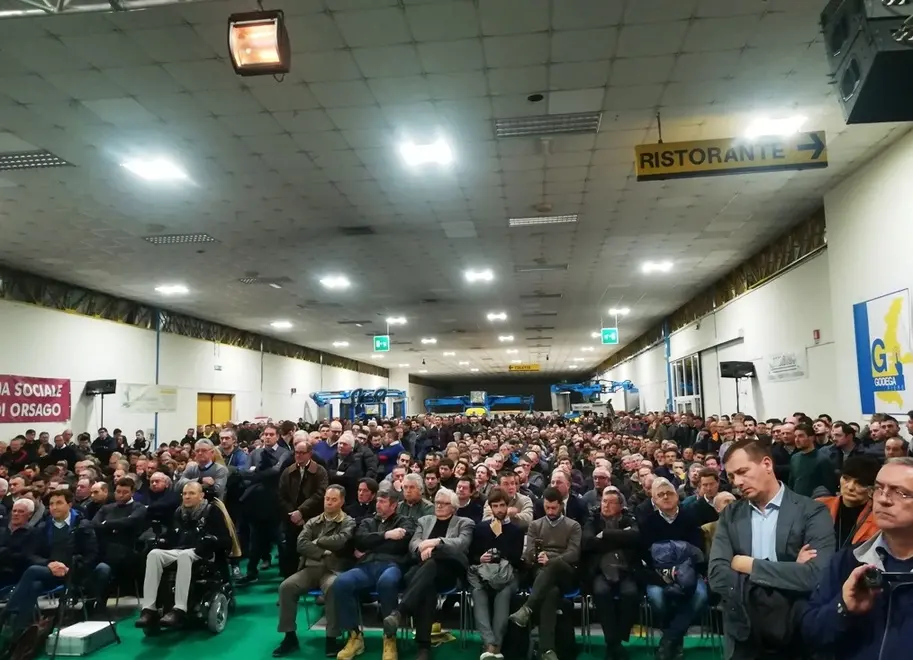 La platea dell'incontro di Godega lunedì sera