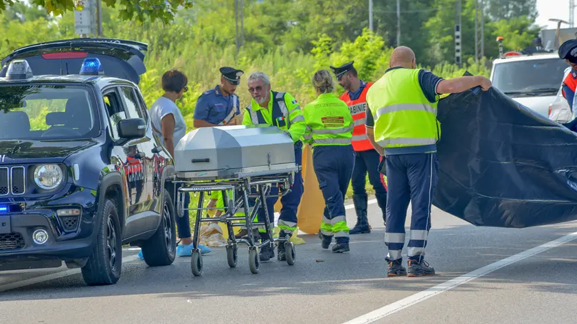 Il luogo della tragedia sulla Pontebbana