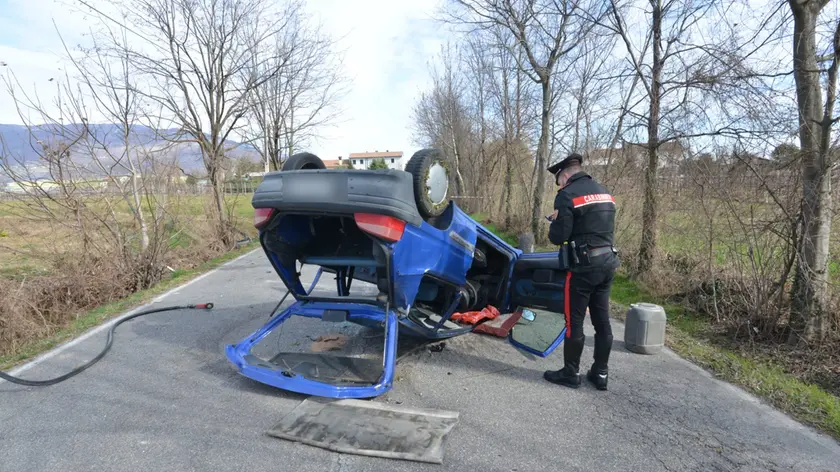L'auto coinvolta nell'incidente (foto Macca/Cavicchi)