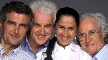 A sinistra i fratelli Benetton sotto Mario Moretti Polegato