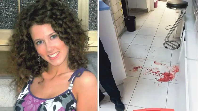 La farmacista Martina Peruzza, 34 anni, vittoriese. A destra una delle foto scattate dalla famiglia nella parafarmacia, il 21 marzo scorso