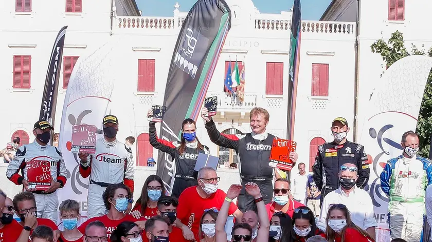 Lovisetto Adriano - Scattolin Simone, Battaglin Alessandro - Pagliarini Selena, Tommaso Dimitri - Turatti Matteo Premiazioni 17° Rally Citta' di Scorze' Venezia, 02/08/2020 Foto A. Gilardi/Ag. Lorenzo Pòrcile