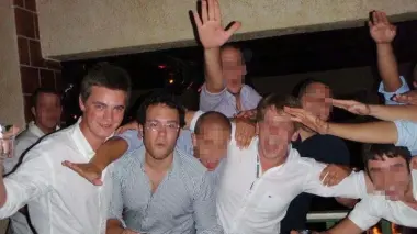 Da sinistra Mattia Rizzetto accanto Alberto Nascimben Un corteo di Lotta studentesca