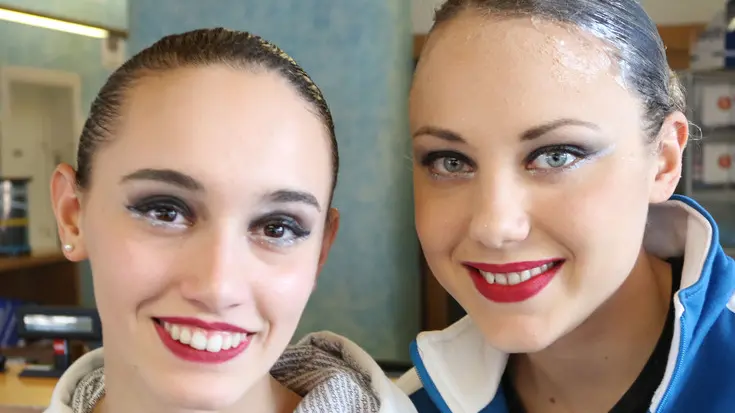 GUERRETTA AG.FOTOFILM TREVISO SPETTACOLO DI NUOTO ARTISTICO ALLE PISCINE COMUNALI, CON LE CAMPIONESSE BEATRICE CALLEGARI E ENRICA PICCOLI
