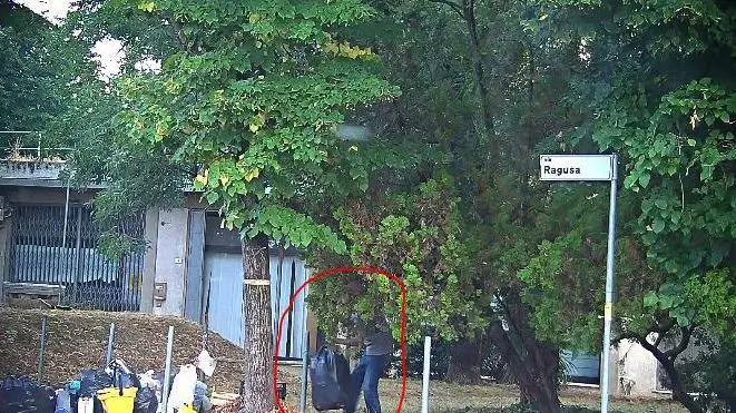 Le telecamere di videosorveglianza hanno immortalato un ecovandalo