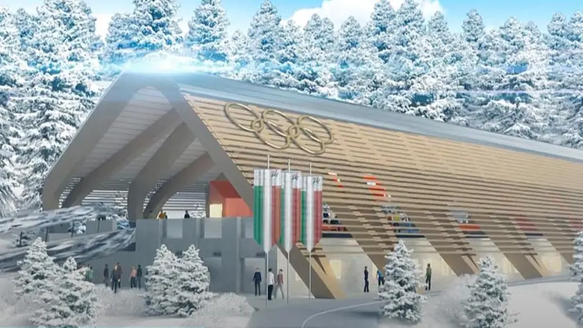 Un rendering del futuro Sliding Centre di Cortina d’Ampezzo