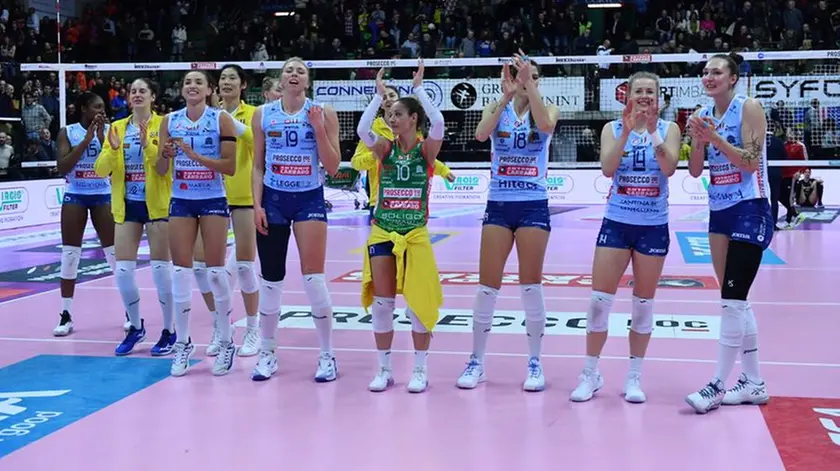 Imoco Volley vince la prima partita del 2025 contro la Roma (Foto Agenzia FotoFilm)
