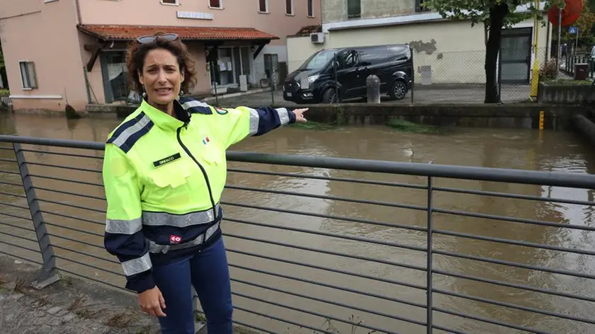 Il sindaco Cendron a settembre dopo l’esondazione del Melma
