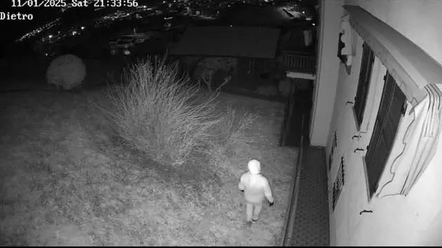 Una delle immagini del ladro riprese da una telecamera privata