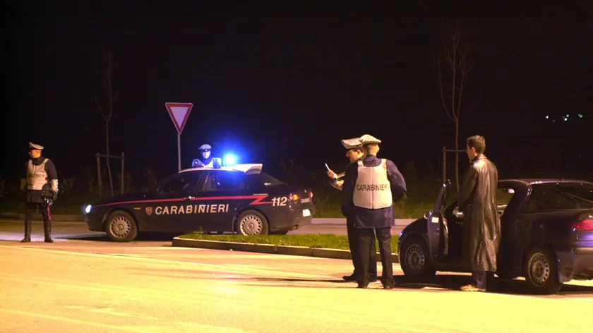 Un posto di blocco dei carabinieri