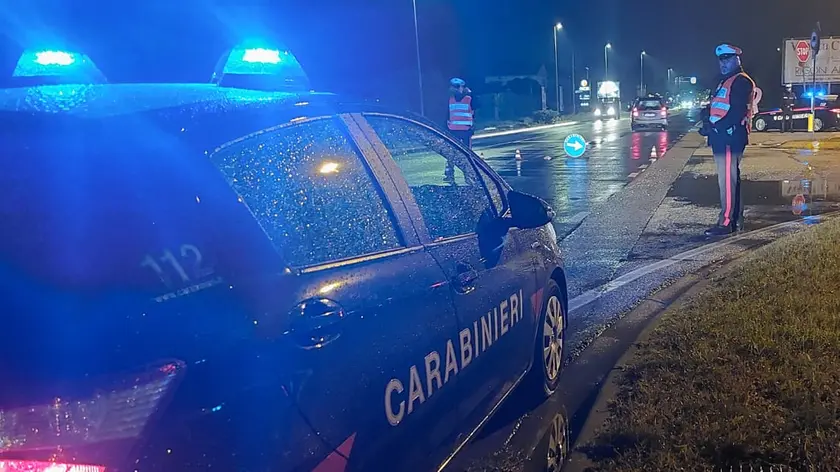 Un posto di blocco dei carabinieri