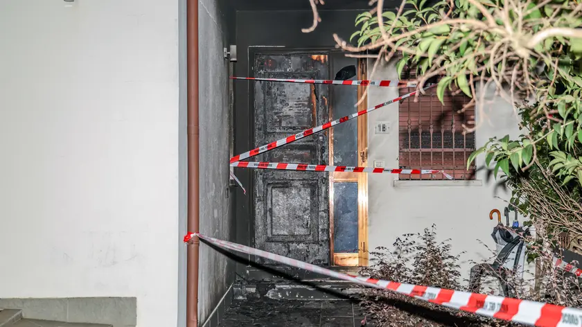 La casa incendiata a Vedelago