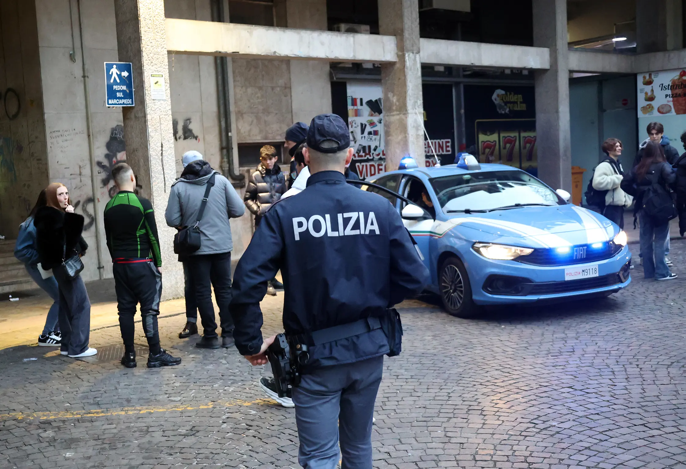 Un recente controllo di polizia in centro a Treviso