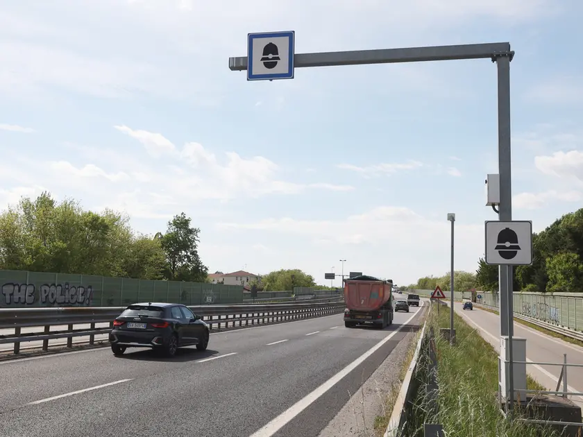 Uno degli autovelox in tangenziale a Treviso