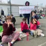 La manifestazione di protesta a Fagarè di San Biagio servita come Roncade dalla Dussmann
