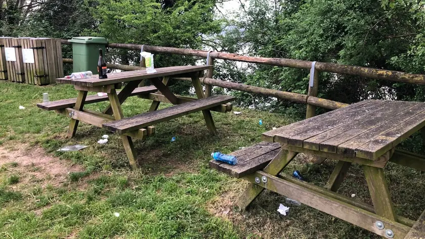 L'area vandalizzata a Vidor