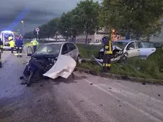 Le auto distrutte nello schianto a Torre di Mosto