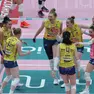 Le pantere festeggiano un punto andato a segno (Foto LVF/Santi)