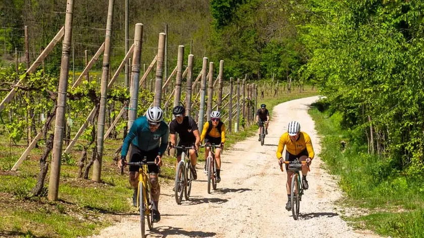 Ciclisti sul tracciato della Nova Eroica