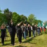 Il saluto romano durante la commemorazione