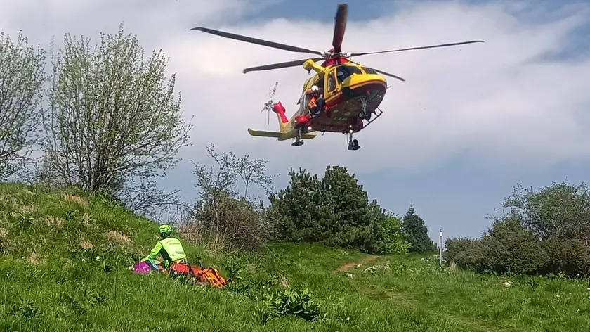I soccorritori intervenuti oggi sul Monte Grappa