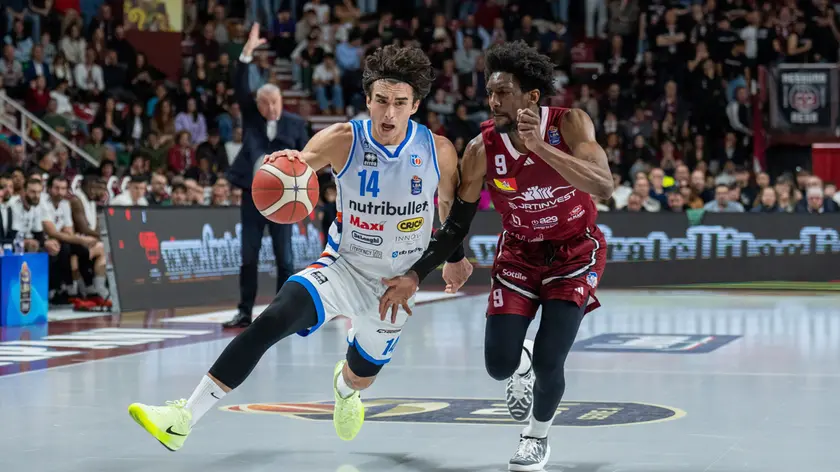 Mascolo, grande protagonista della gara d'andata vinta al PalaVerde (Foto Editoriale Report)