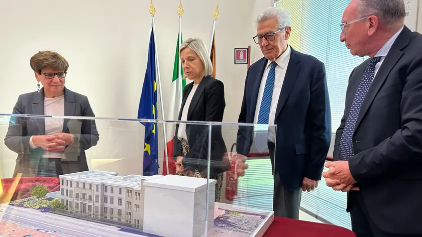 Il plastico del nuovo Hospice pediatrico-Centro regionale per le cure palliative (foto Bianchi)