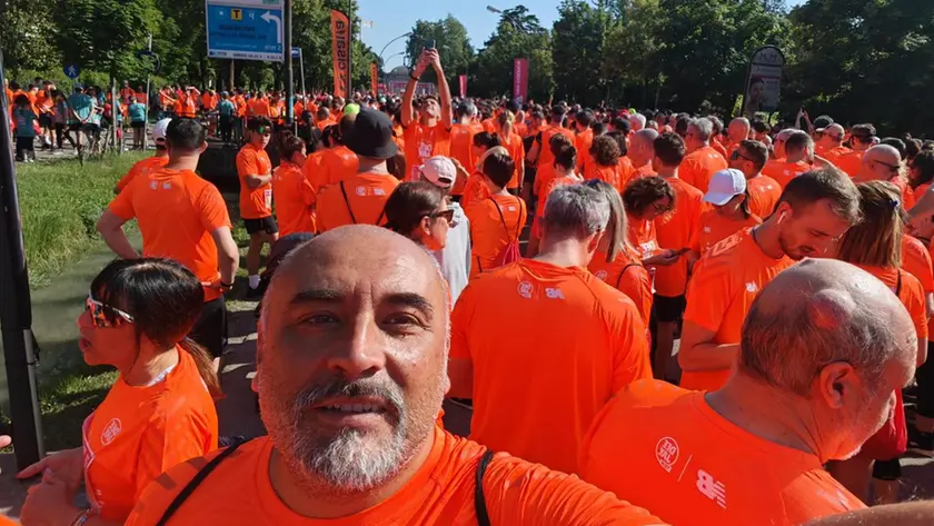 Il selfie del sindaco camminatore di Valdobbiadene Luciano Fregonese alla Deejay Ten