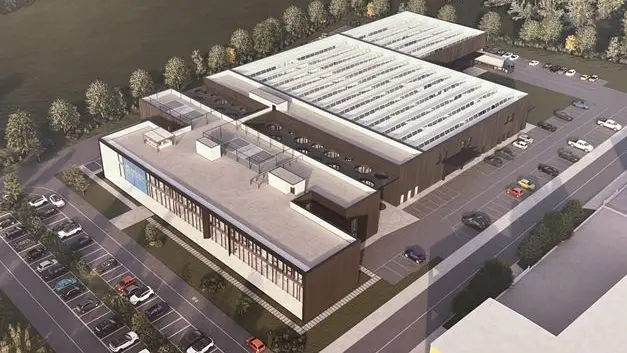 Il rendering del nuovo stabilimento di Applied Materials che aprirà nel 2026