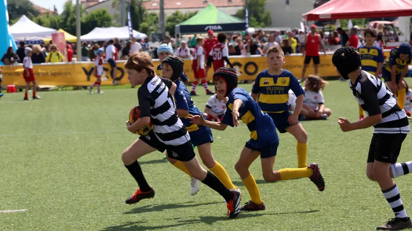 Alcuni momenti della giornata di sport e divertimento organizzata per il Trofeo Città di Treviso di minirugby (FotoFilm)