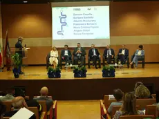 Il palco del convegno sulla viabilità a Sant’Artemio
