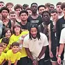 Derrick Rose con i bambini del settore giovanile della Ghirada
