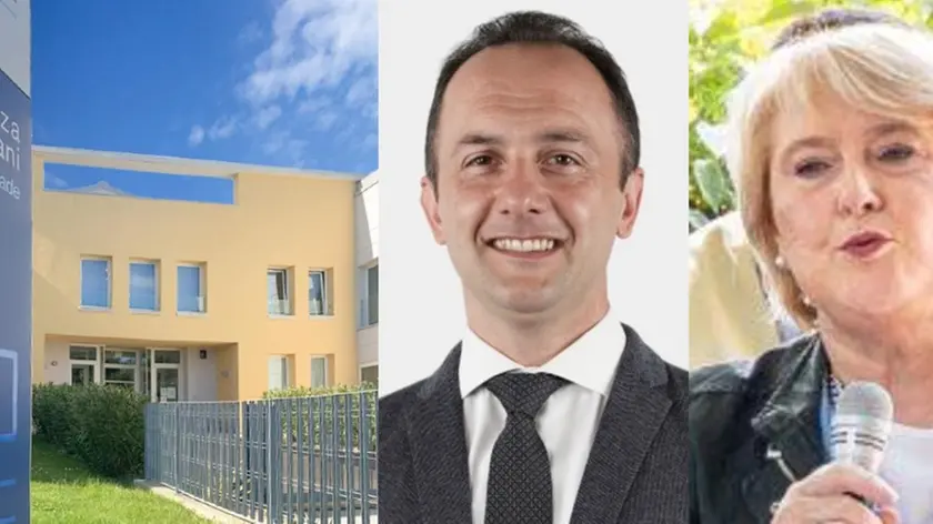 Da sinistra la casa di riposo di Roncade, il sindaco Marco Donadel e Simonetta Rubinato