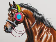 Cuffie e tappi per le orecchie per i cavalli ospiti dell'ippodromo di Treviso in occasione del concerto dei Pinguini Tattici Nucleari