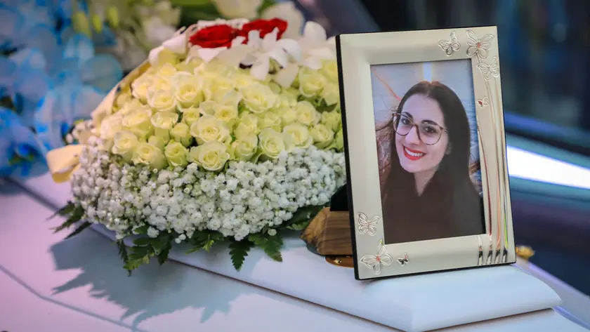 Il feretro di Vanessa Ballan