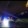 Maltempo in provincia di Treviso, un palo del telefono abbattuto dal vento