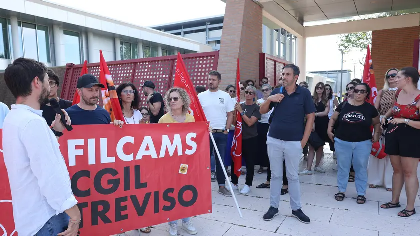 La protesta alla Previnet di Preganziol
