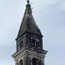 I danni provocati da un fulmine al campanile della chiesa della Caminada a San Polo di Piave