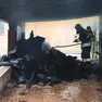 Vigili del fuoco in via Ponchielli dove è divampato l'incendio che ha divorato la tettoia di una casa