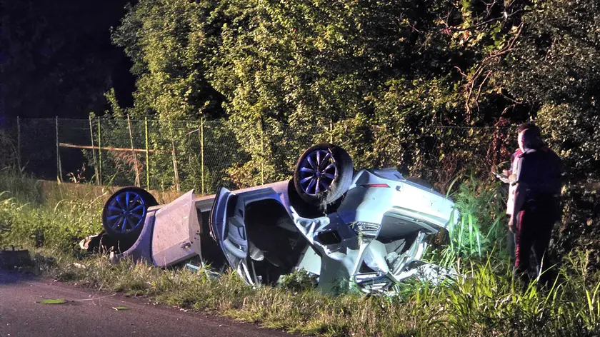 L'auto sulla quale viaggiavano i due giovani