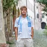Federico Gianola con la sciarpa del Treviso Calcio