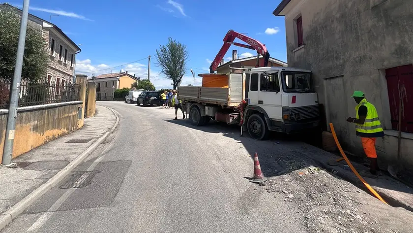 Il cantiere stradale a Cavaso