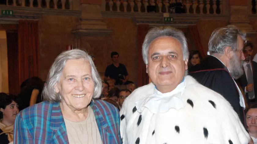 L'ex rettore Pier Francesco Ghetti con Margherita Hack