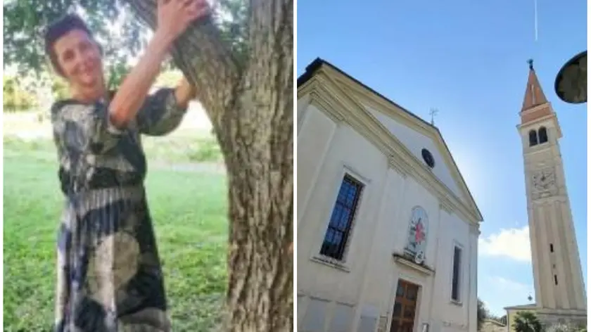 Laura Scalabrin e la chiesa di Silea dove si è celebrato il funerale