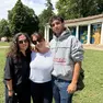I figli Eleonora (23 anni) e Antonio (19), con la mamma Valentina Guizzo. La terza figlia, Ludovica (17), non c’era